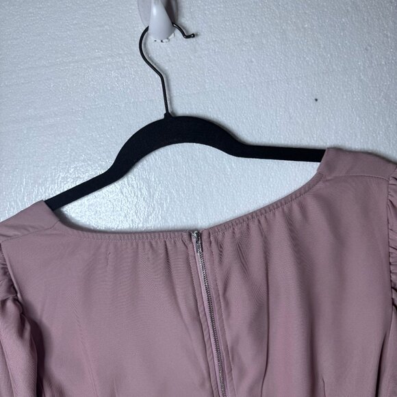 Nasty Gal Women's Size 8 Pink Long Sleeve Cropped Crop Top Square Neck Zipper - Picture 5 of 9